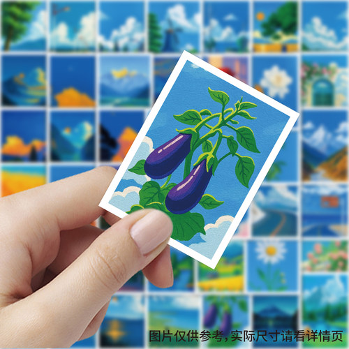 160张丙烯治愈插画贴纸