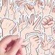 126张手部画法贴纸美术生绘画oc临摹参考贴画装 饰diy手账墙面桌面