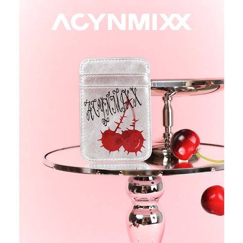 Acynmixx适用苹果Magsafe磁吸手机卡包原创设计邪恶樱桃趣味卡套