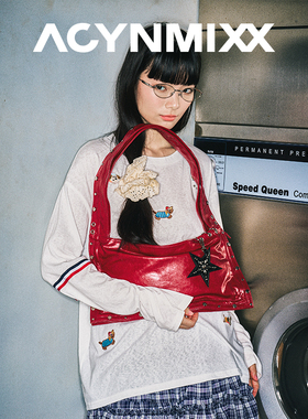 Acynmixx扭扭包女2025新款千禧风腋下包甜酷通勤单肩包红色包包