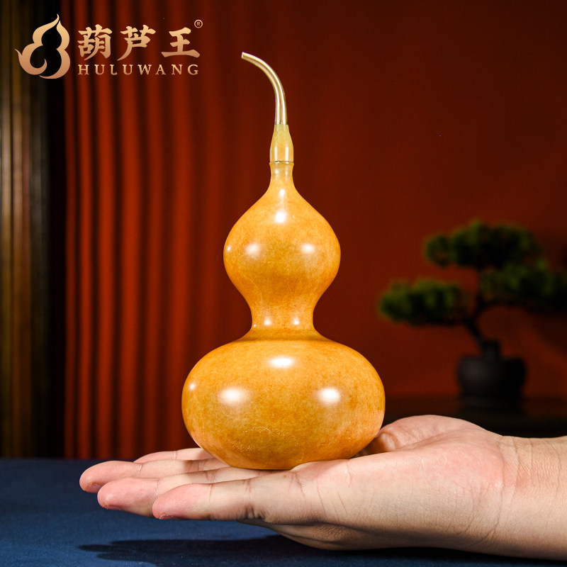 葫芦王铜葫芦摆件彩铜福禄葫芦开口开盖空心客厅办公室家居装饰品