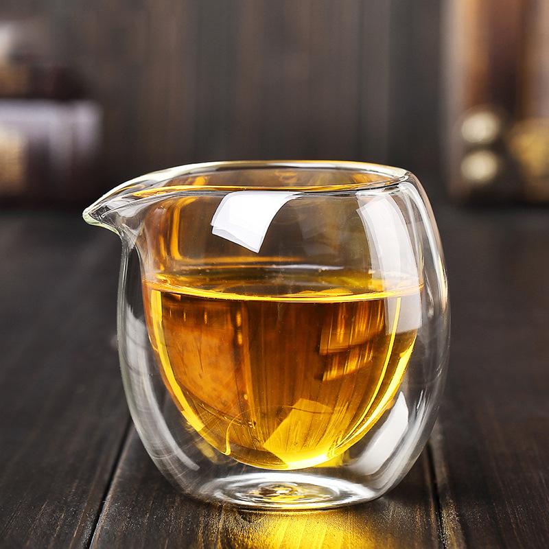 双层玻璃茶海 玻璃茶具分茶器 200ML 玻璃公道杯茶具配件