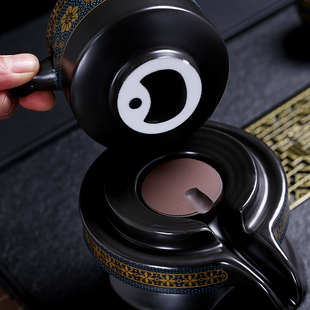 家用紫砂泡茶器办公室茶壶陶瓷茶杯功夫茶具 懒人石磨自动茶具套装