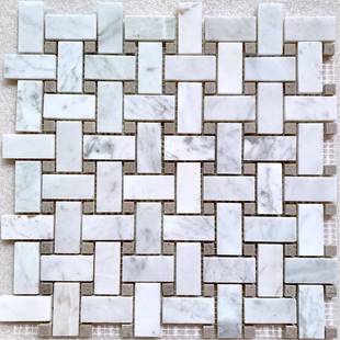 法式大理石地板砖编织马赛克瓷砖背景墙鱼骨拼地砖瓷片墙砖花砖
