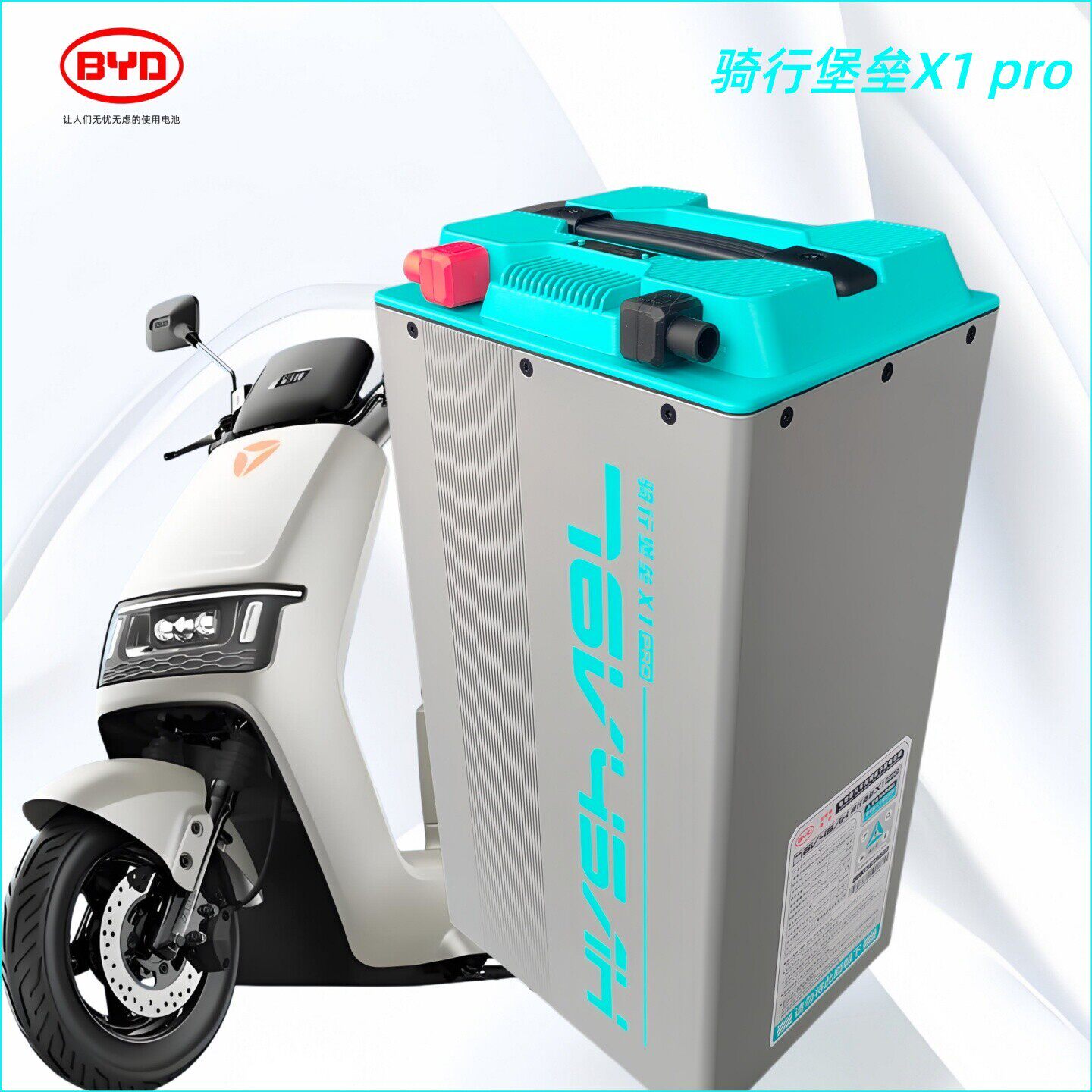 雅迪冠能 E8/E9/E10电摩电动车改装比亚迪骑行堡垒76V45Ah锂电池