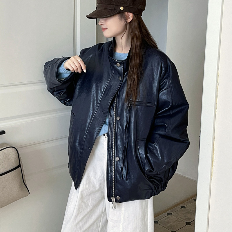 新国标90白鸭绒2025冬季高级柔软蛋白皮羽绒服女时尚宽松大码外套