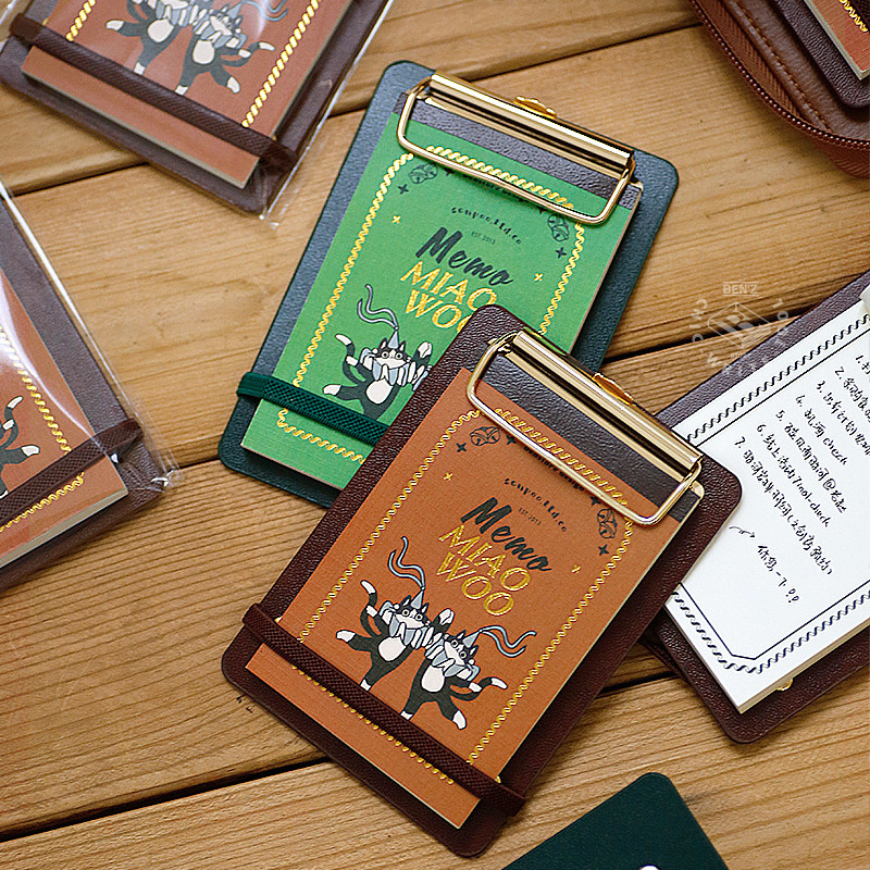 可得优x本子事多联名款复古卡通便条夹便签本金属夹子多功能收纳证件夹办公用品