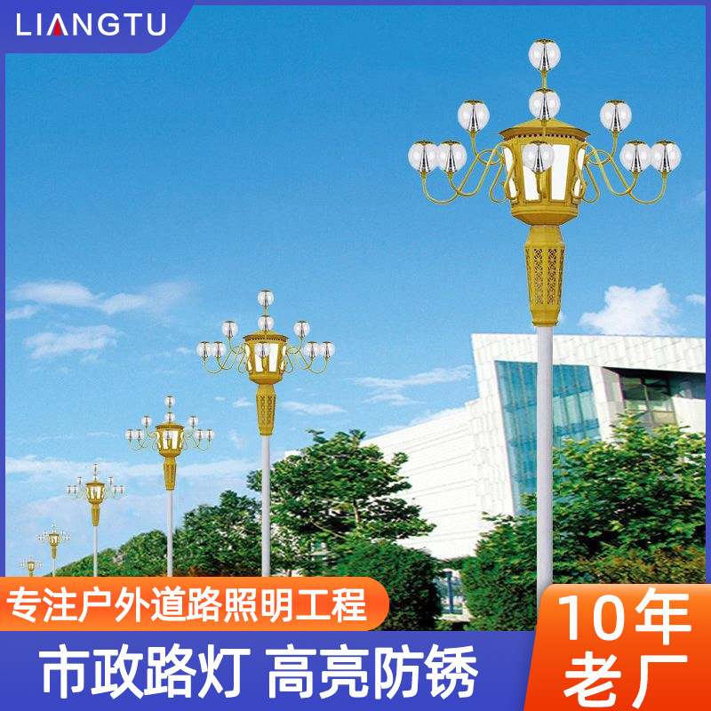 6米8米12米工程道路灯杆照明中华灯LED玉兰灯户外高杆灯景观路灯