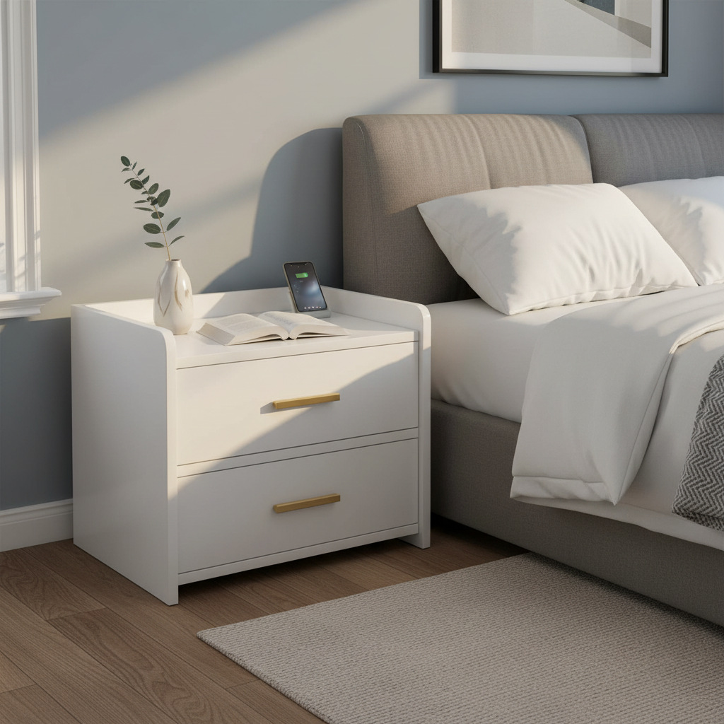 床头柜储物柜小型卧室现代简约简易家用轻奢床边柜意式床头置物架