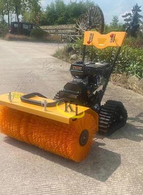 6.5马力抛雪机小区物业清雪机 毛刷式扫雪机 SD800手推履带扫雪机