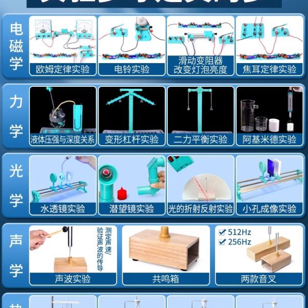 厂促初中物理全套实验器材初二初三中学电磁学光学力学热学声学电