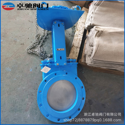 链轮刀闸阀PZL73H高温排渣阀不锈钢插板阀链条驱动闸板阀对夹阀门