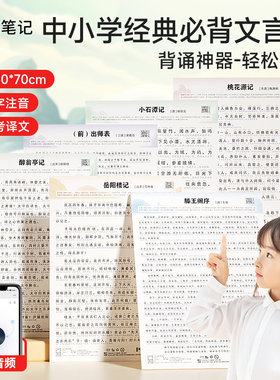 学生价【小学初中文言文挂图】出师表滕王阁序桃花源记必背备神器