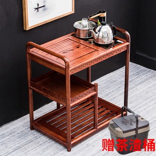 阳台小茶桌 移动茶车实木茶台带轮家用茶盘全自动烧水一体茶具套装
