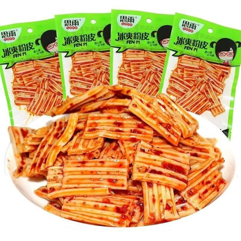 冰爽粉皮风味清爽凉皮面筋网红辣条8090后怀旧麻辣零食品