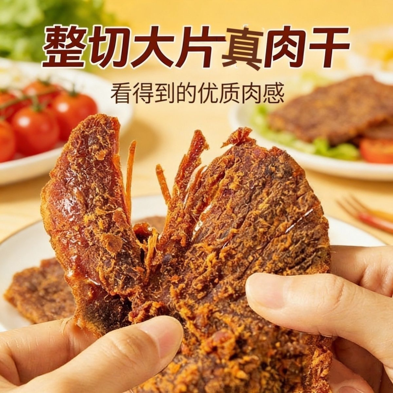 新店推出牛肉风味精选肉干五香麻辣口味口感十足休闲解馋鸡肉零食