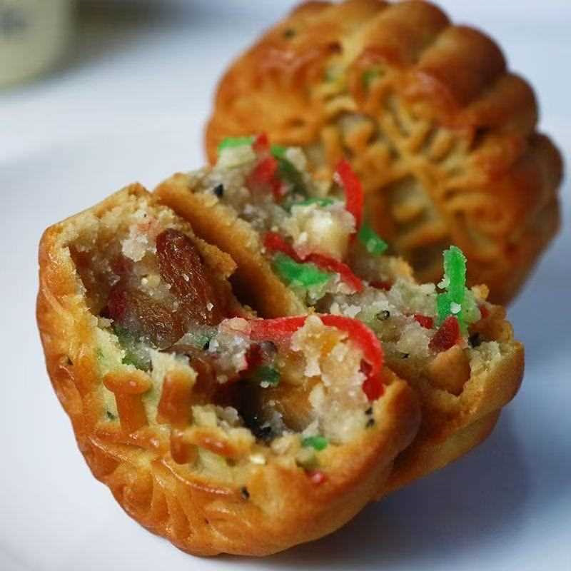 老式五仁月饼手工制作经典青红丝五仁400克独立包装零食送礼批发