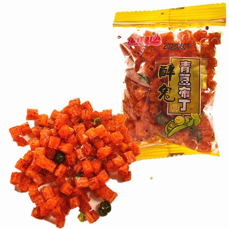 青豆布丁麻辣丁辣条到手1斤500克追剧解馋小零食