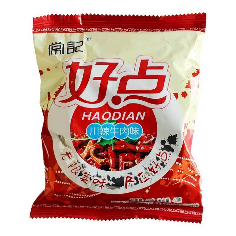 好点干脆面48g双面饼川辣牛肉味烧烤巧克力掌心脆香酥干吃面