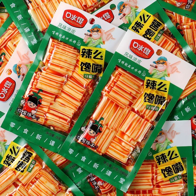 脆爽风味凉皮Q脆骨麻辣零食8090辣条怀旧即食香辣爽口解馋大份量