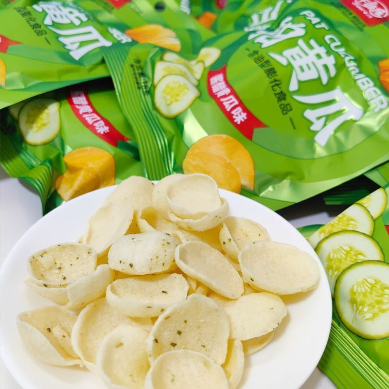 拍黄瓜38g网红薯片休闲小食品零食怀旧酱醋黄瓜味膨化食品