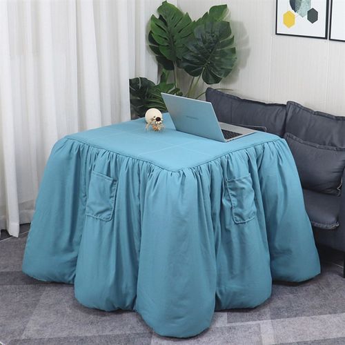 新款素色加厚烤火罩电炉罩正长方形电取暖桌被罩套烤火被烤火桌罩