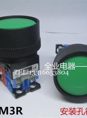 AR22M3R-11G/R带护圈大头复位点动的按钮开关机床配件 孔径30MM绿