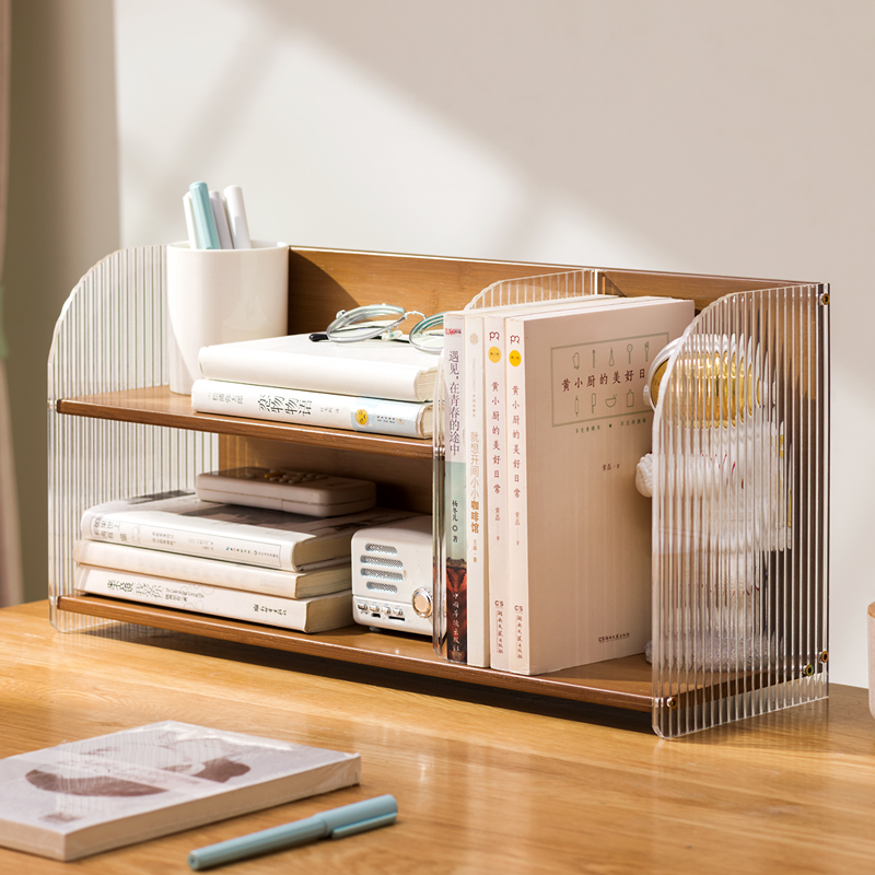 桌面置物架桌上书架整理架家用学习书桌多层办公室工位收纳展示架