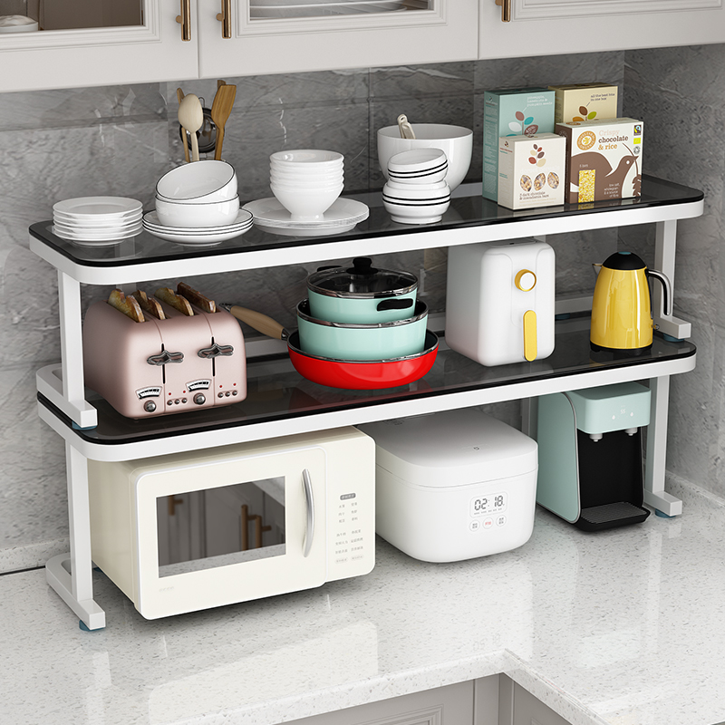 厨房置物架台面分层微波炉烤箱小家电架子灶台储物架调味料架锅架