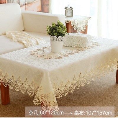茶几桌布布艺客厅蕾丝桌布长方形桌旗白色现代简约餐桌桌布正方形