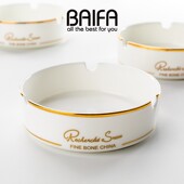 欧式 可定制LOGO 奢华酒店摆台餐具 金边创意陶瓷烟灰缸 骨瓷烟碟