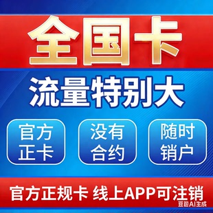 广东流量卡纯流量上网卡无线流量5g4g手机卡电话卡全国通用电信卡