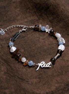 原创设计定制铭牌水晶手链可调节