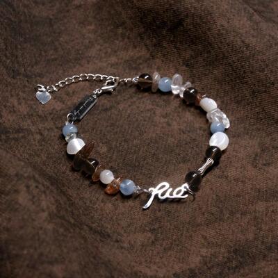 原创设计定制铭牌水晶手链可调节