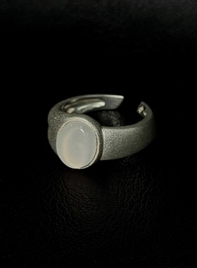 Personal Use Only「Eiravel•栖露」925银镶嵌玉髓戒指 可调节