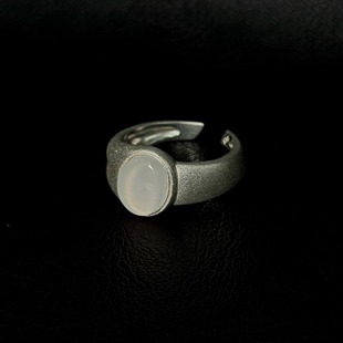 Personal Use Only「Eiravel•栖露」925银镶嵌玉髓戒指 可调节