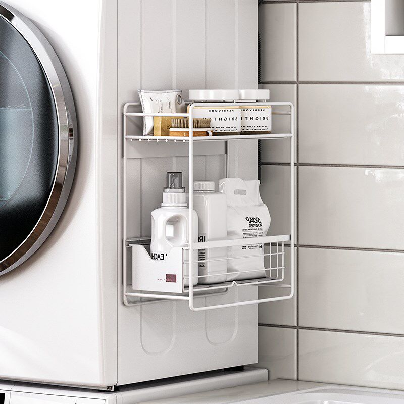 抽拉式洗衣机侧边磁吸夹缝收纳冰箱阳台洗衣液缝隙置物架抽屉挂架