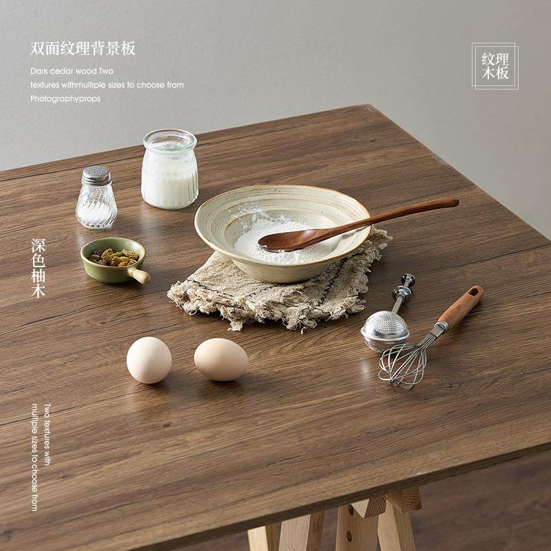 双面复古木纹PVC拍照背景板桌面摄影道具桌布高级感防水美食拍摄