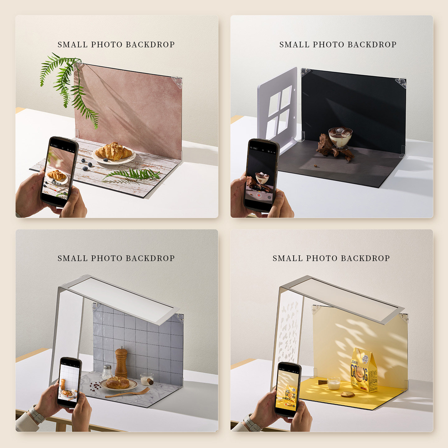 一人食美食拍摄背景板 小型桌面拍照道具光影场景布置纯色背景纸