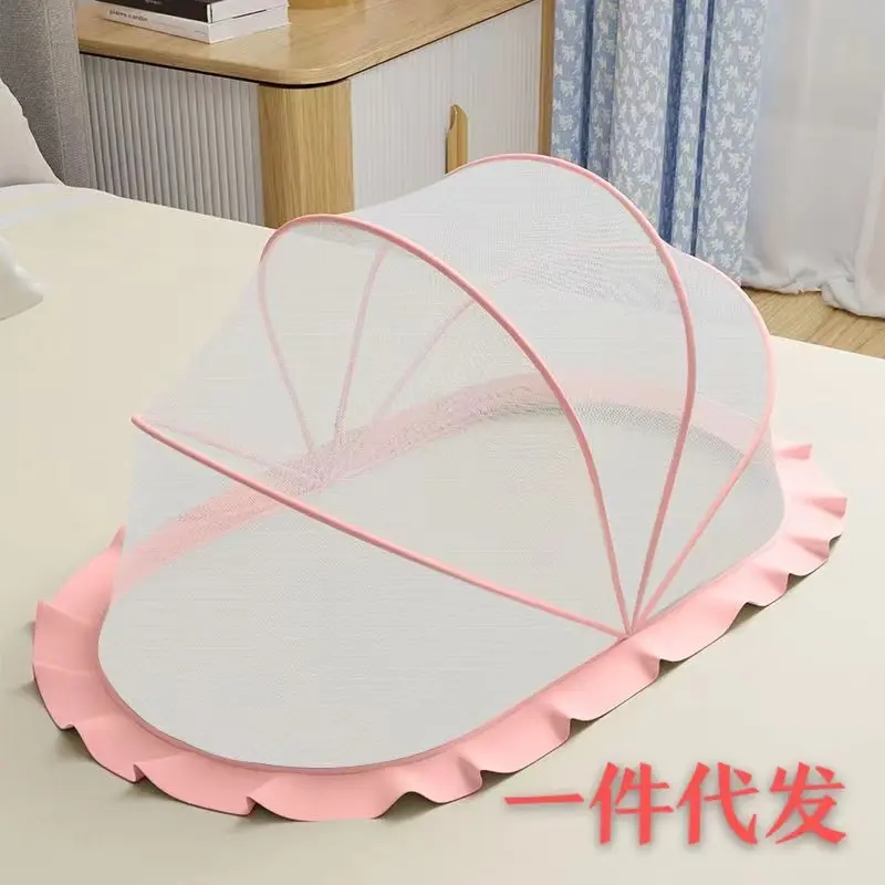 婴儿蚊帐可折叠防蚊罩防摔儿童蚊帐无底幼儿男女宝宝床蒙古包通用