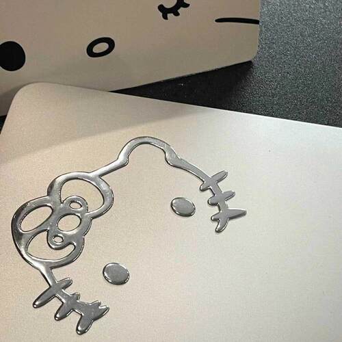 hellokitty电脑贴纸装饰小图案女生卡通KT3d立体不留胶笔记本银贴