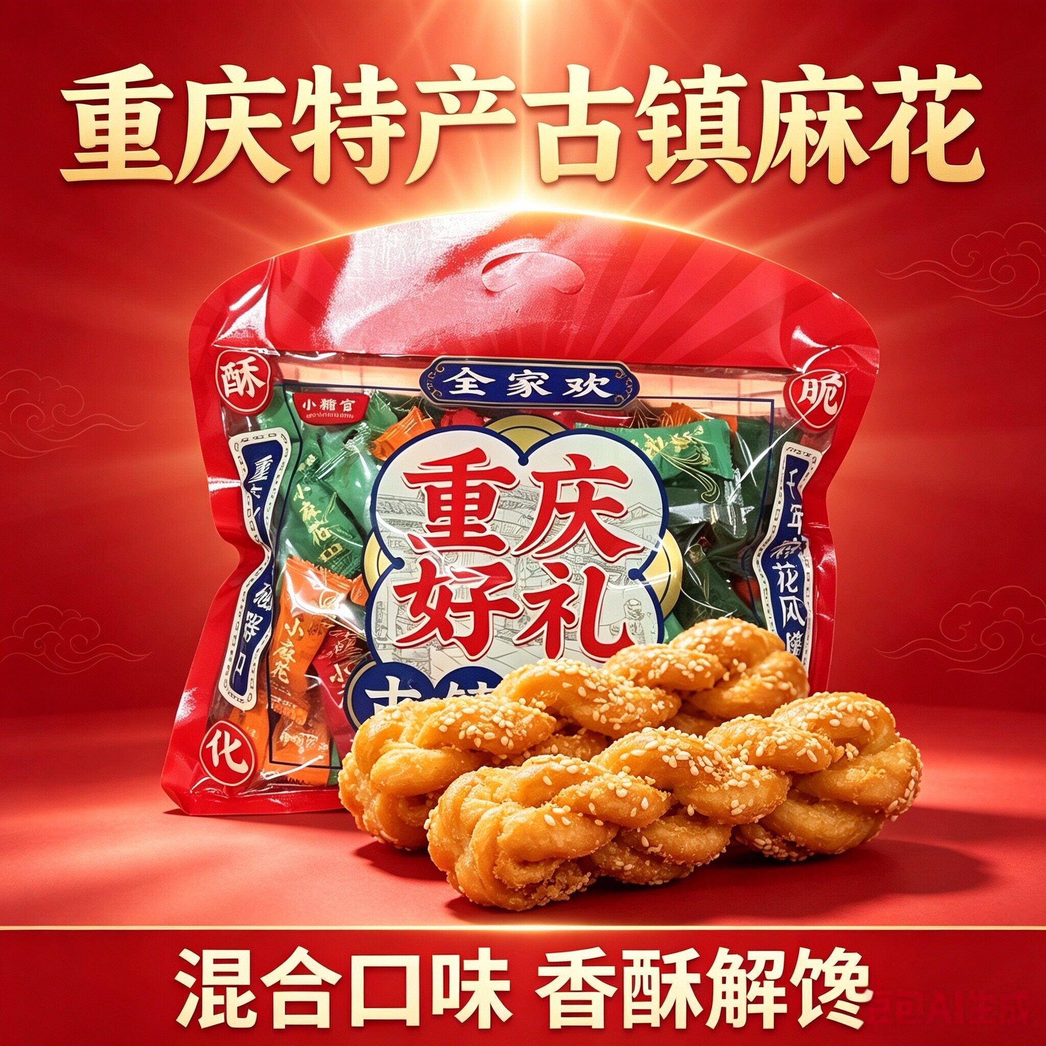 重庆特产小麻花瓷器口古镇正宗508g袋子伴手礼品