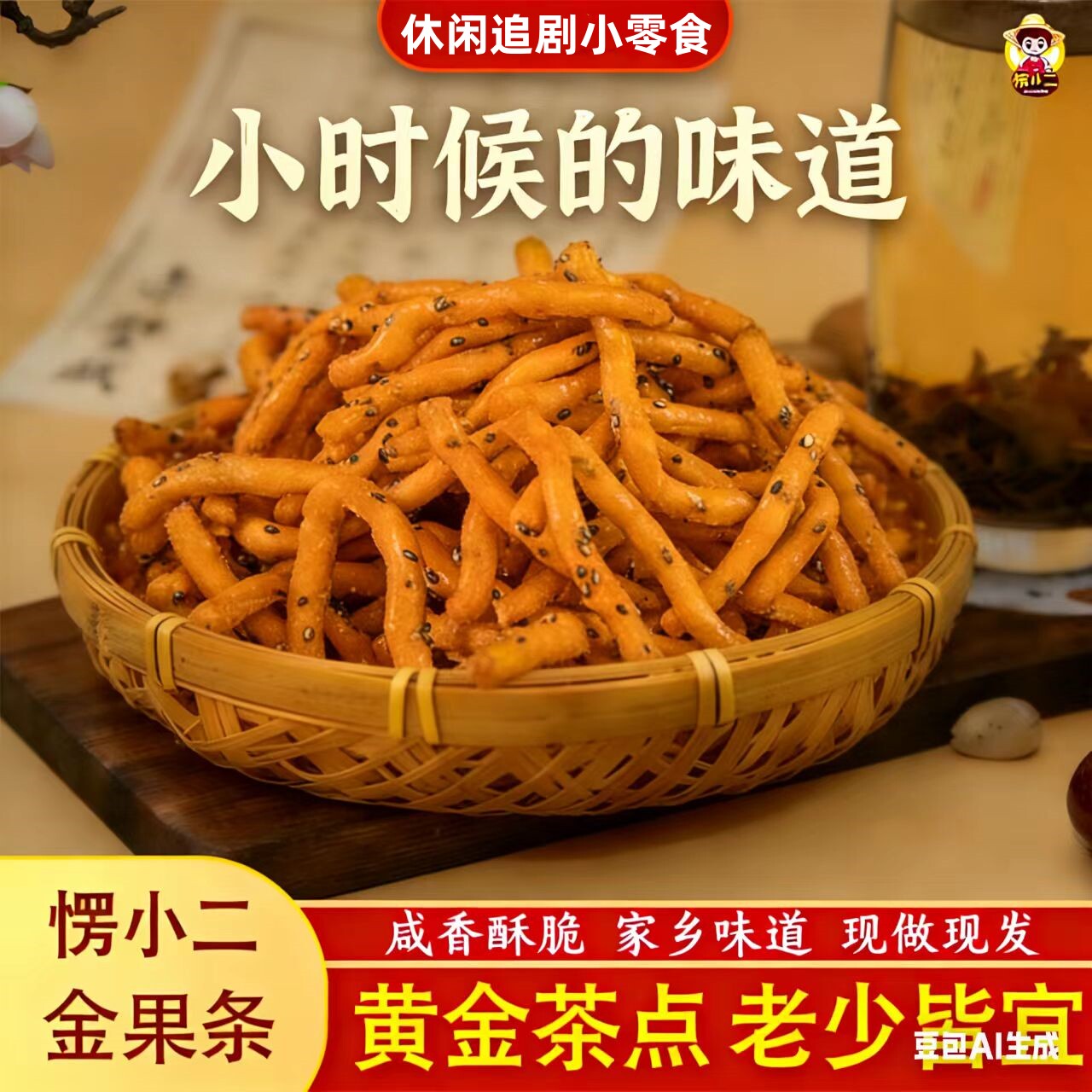 愣小二徐州老式京果条张木果子金骨条休闲解馋小零食江米条金果条