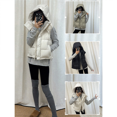 经典四格三星90白鸭绒羽绒马甲女