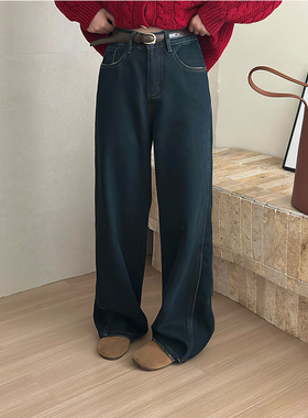 ASBR福利（非7天不退换介意者勿下单 ）植绒复古高腰牛仔裤82087