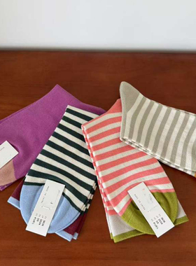 ASBR 法国原单！【非7天，介意勿下单】中筒波点条纹埃及棉袜潮女