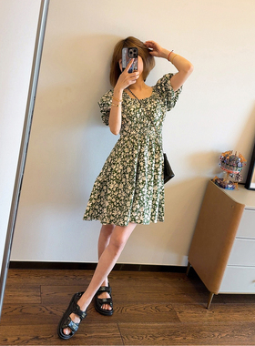 9.12 （断码，非7天，介意者勿下单）显瘦连衣裙~法式碎花茶歇裙