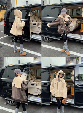 ASBR 原C！正反两穿大翻领夹克连帽外套25冬新款保暖时尚皮毛一体