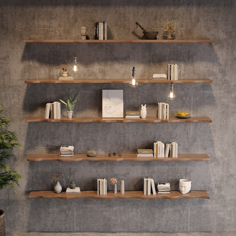 上墙置物架实木层板卧室墙壁挂式鞋包货架隔板客厅墙面收纳装饰