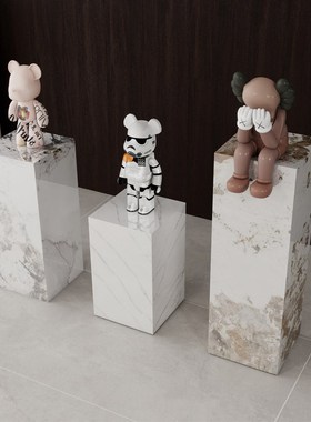 工艺品摆件台花架客展厅玄关酒店会所岩板装饰立柱大理石雕塑底座
